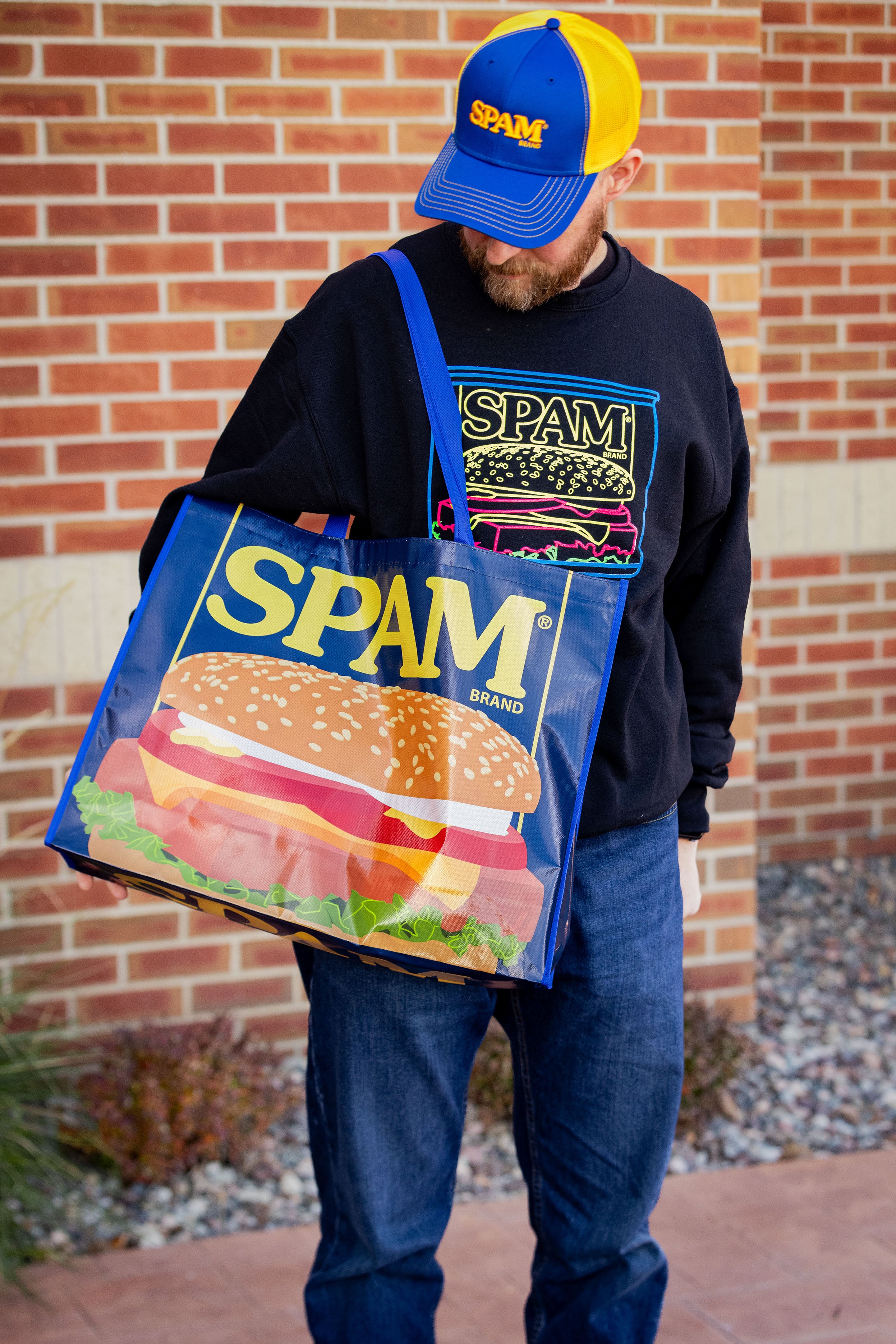 SPAM® Black Crewneck with Neon Can - Image 4